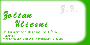 zoltan ulicsni business card